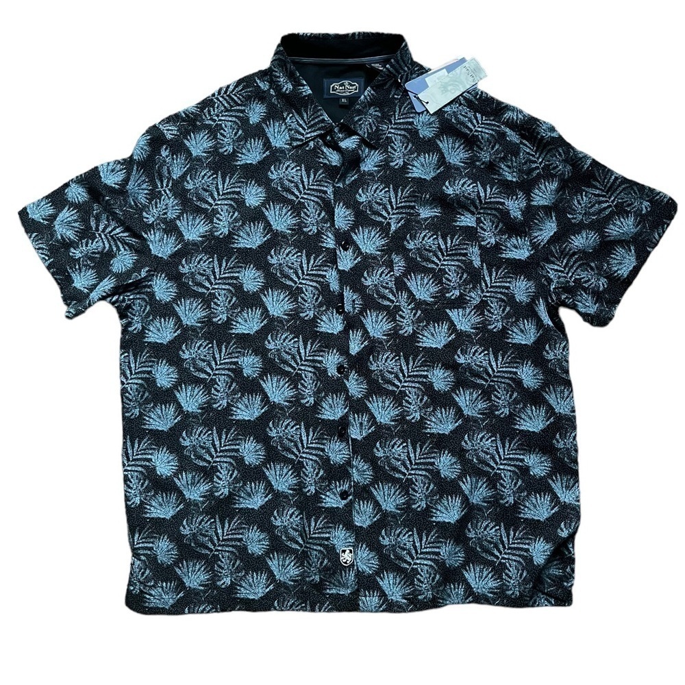 NWT Nat Nast Navy Silk Blend Shirt XL - Picture 3 of 8
